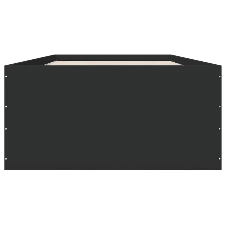 Cadre de lit sans matelas noir 90x200 cm - 4