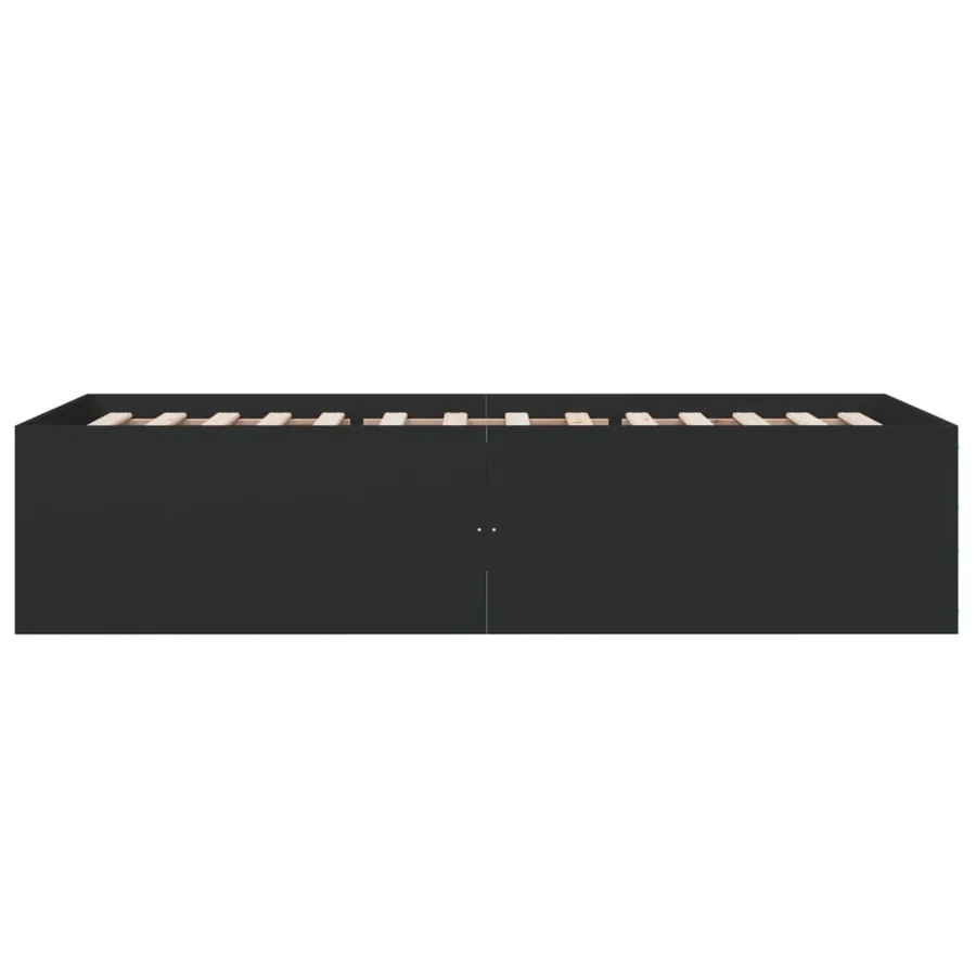 Cadre de lit sans matelas noir 90x200 cm - 5