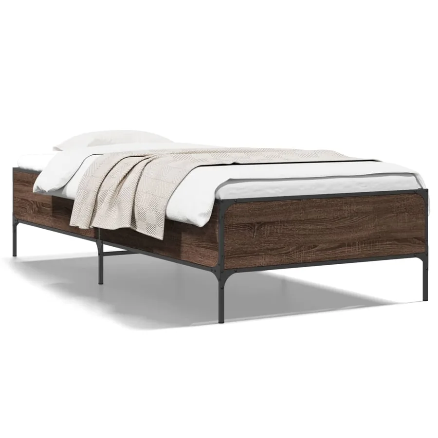 Cadre de lit sans matelas chêne marron 100x200 cm - 2