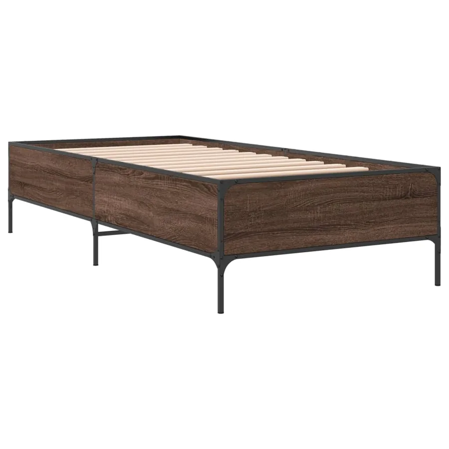 Cadre de lit sans matelas chêne marron 100x200 cm - 6