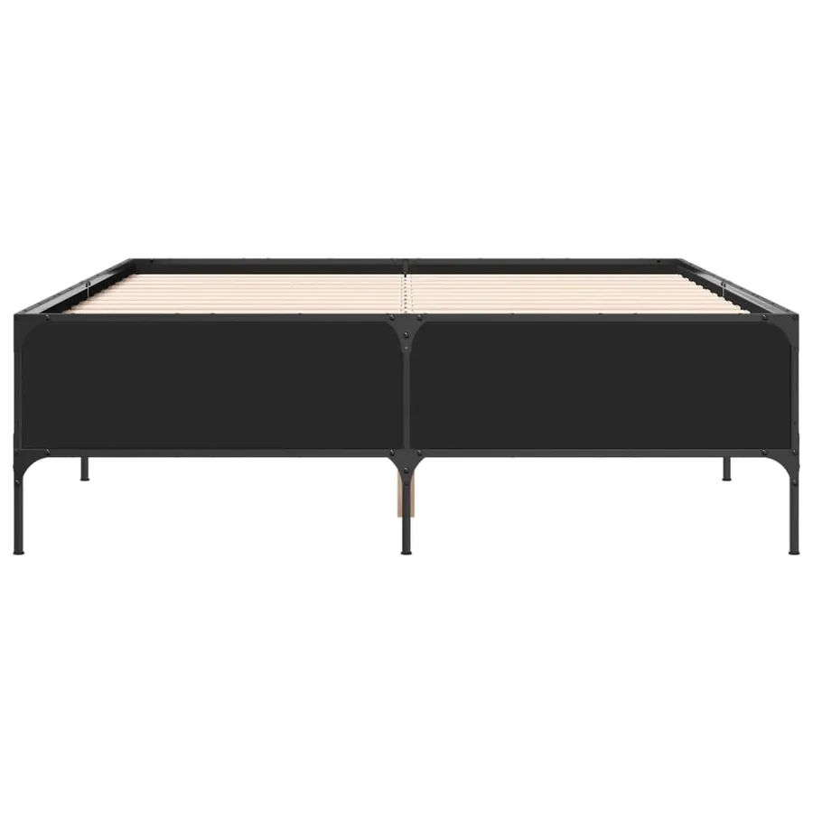 Cadre de lit sans matelas noir 140x200 cm - 4