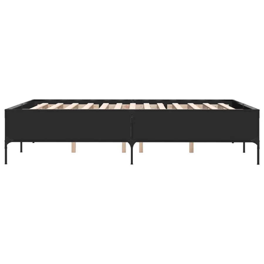 Cadre de lit sans matelas noir 140x200 cm - 5