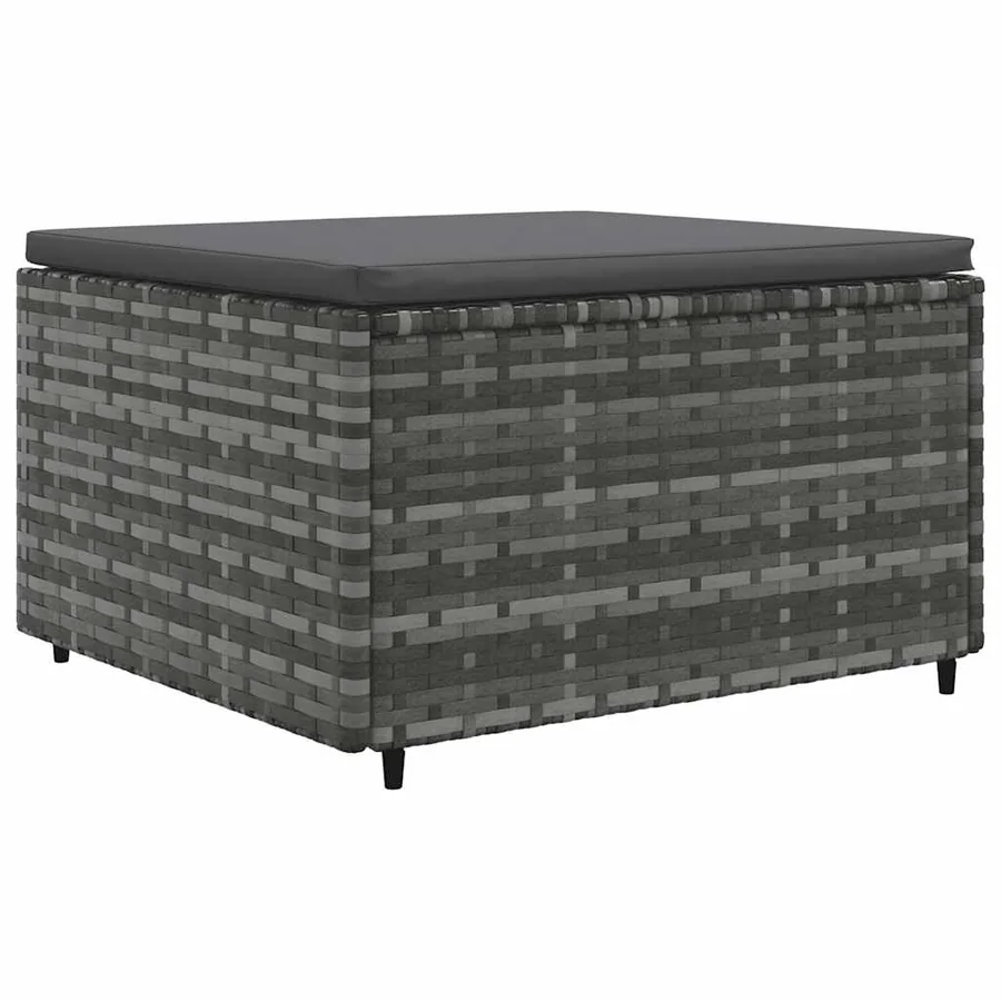 Salon de jardin 5 pcs avec coussins Gris Résine tressée - 3
