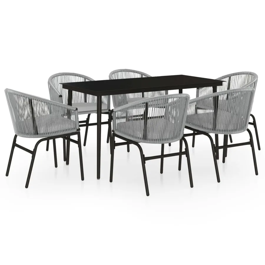 Ensemble à manger de jardin 7 pcs Gris - 2