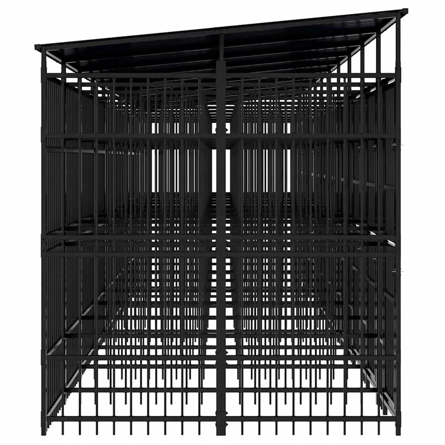 Chenil d'extérieur avec toit pour chiens Acier 18,43 m² - 6