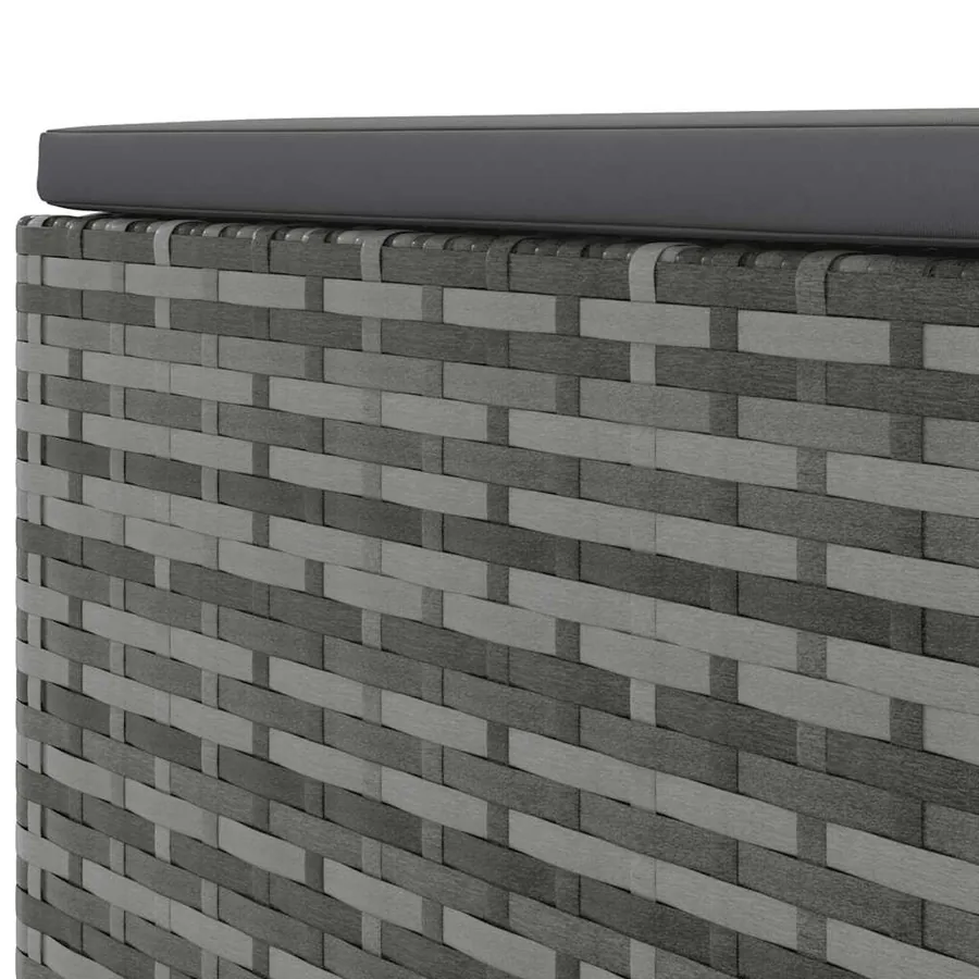 Salon de jardin 6 pcs avec coussins Gris Résine tressée - 10