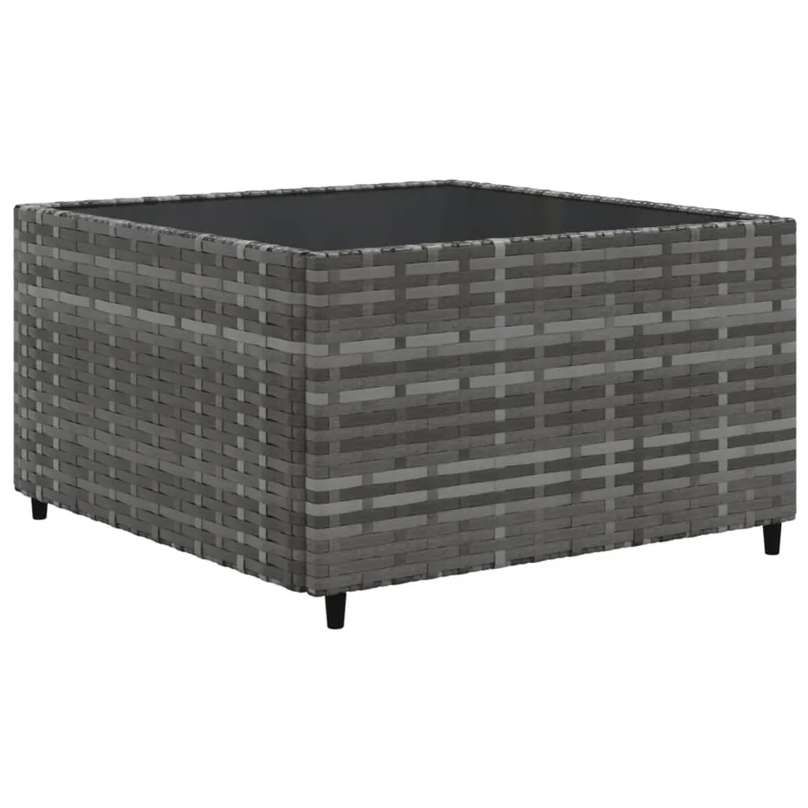 Salon de jardin 5 pcs avec coussins Gris Résine tressée - 5