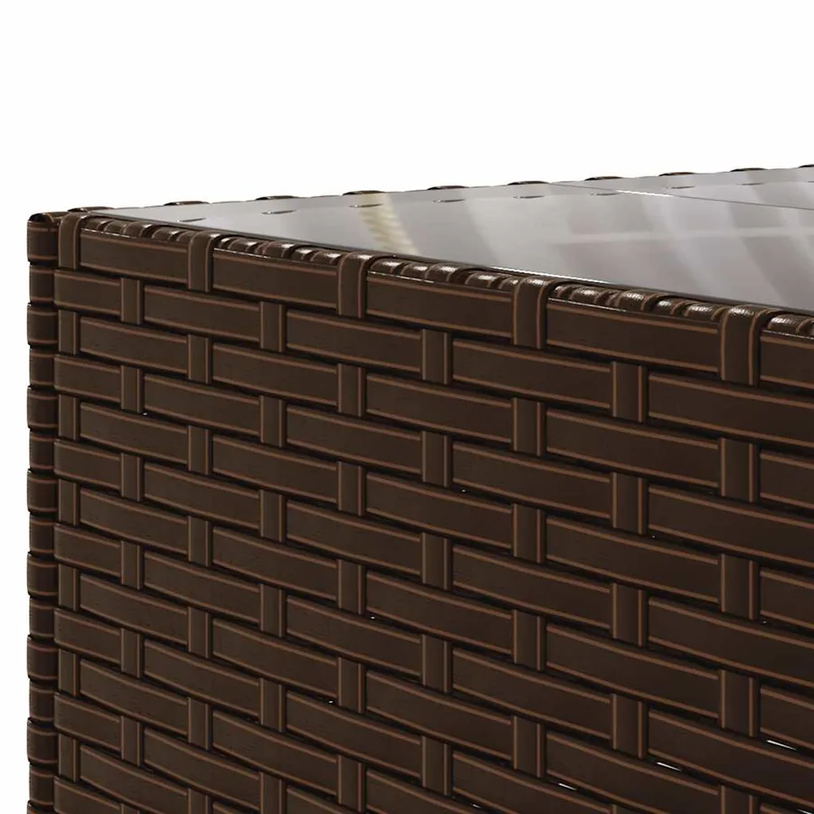 Salon de jardin avec coussins 7 pcs marron résine tressée - 9