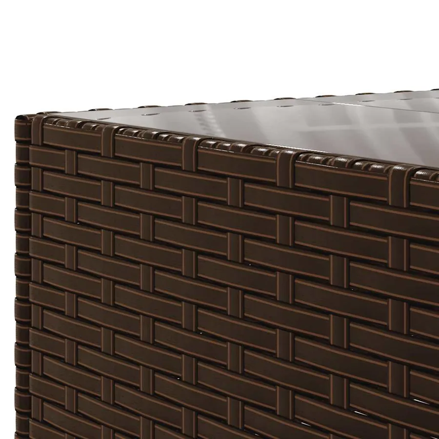 Salon de jardin avec coussins 8 pcs marron résine tressée - 10
