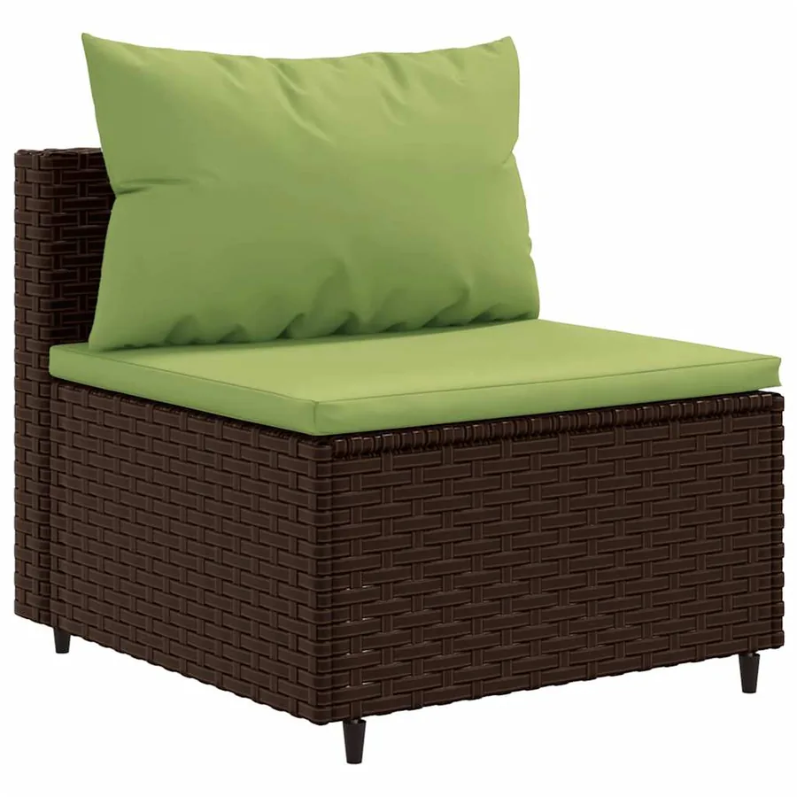 Salon de jardin avec coussins 8 pcs marron résine tressée - 4
