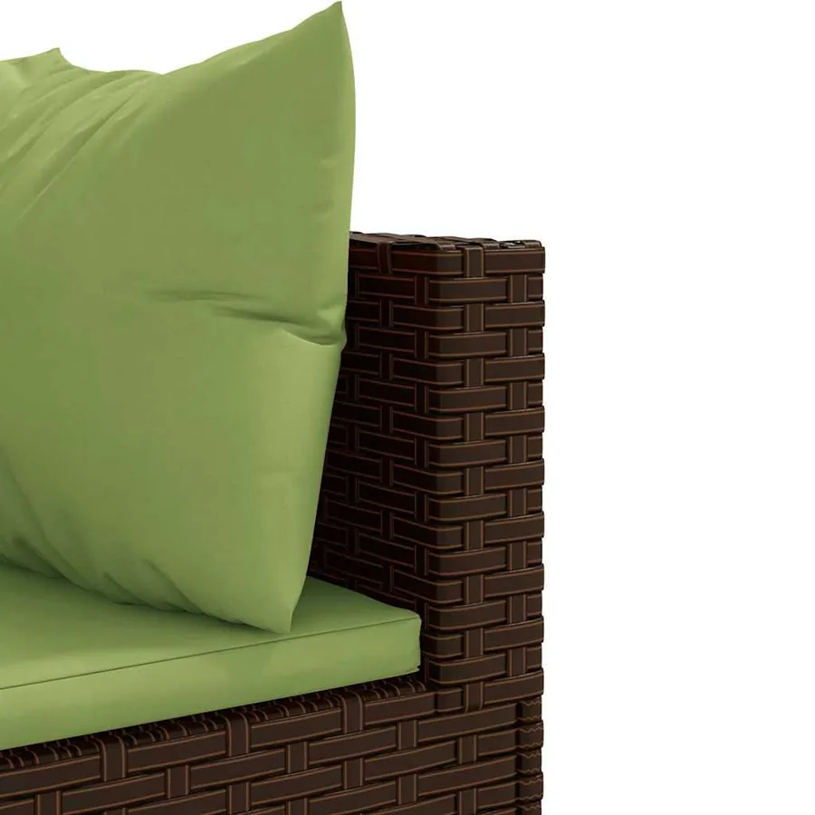 Salon de jardin avec coussins 8 pcs marron résine tressée - 9
