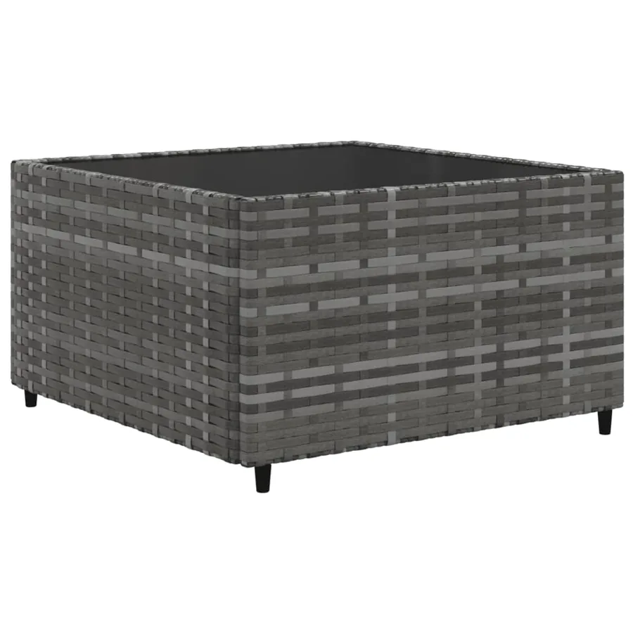 Salon de jardin avec coussins 10 pcs gris résine tressée - 5