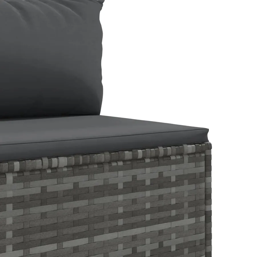 Salon de jardin avec coussins 10 pcs gris résine tressée - 8