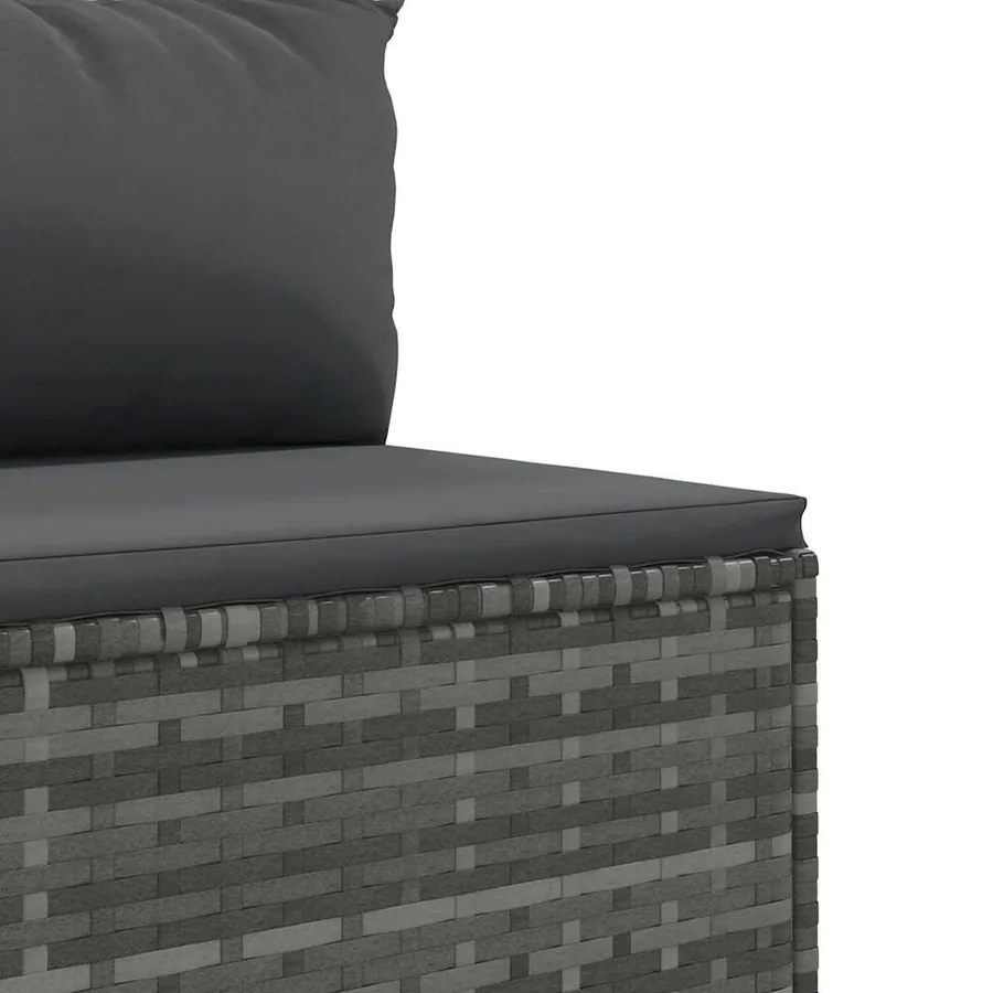 Salon de jardin 8 pcs avec coussins Gris Résine tressée - 5