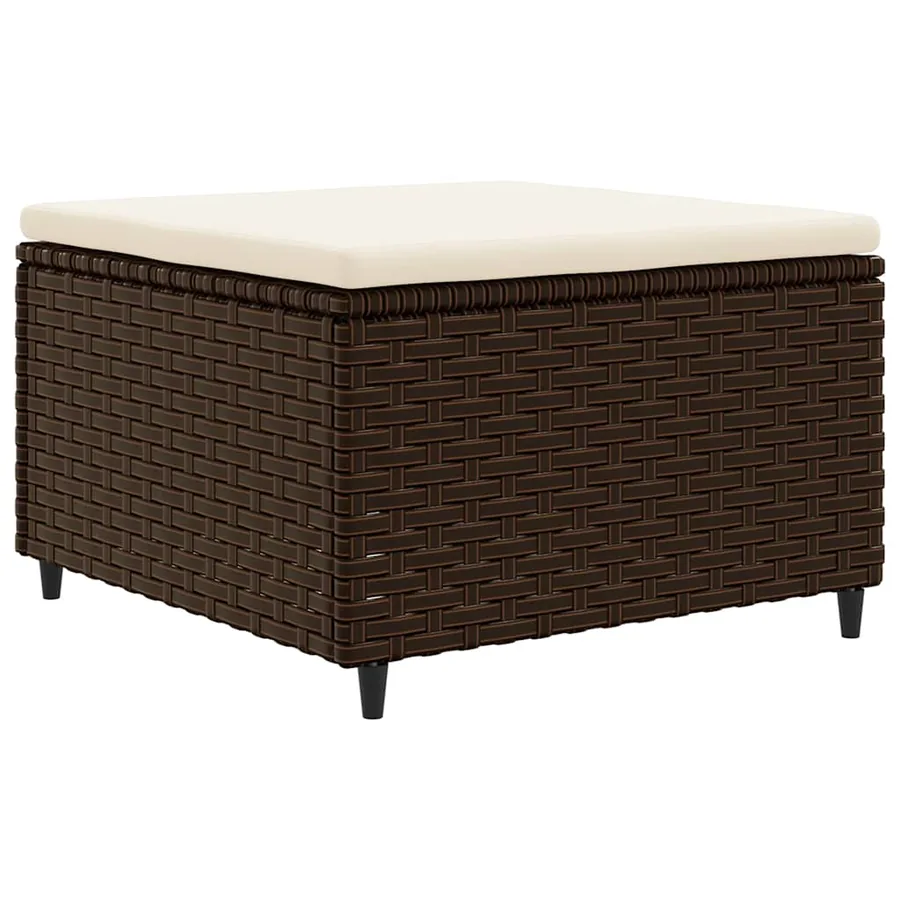 Salon de jardin avec coussins 7 pcs marron résine tressée - 5