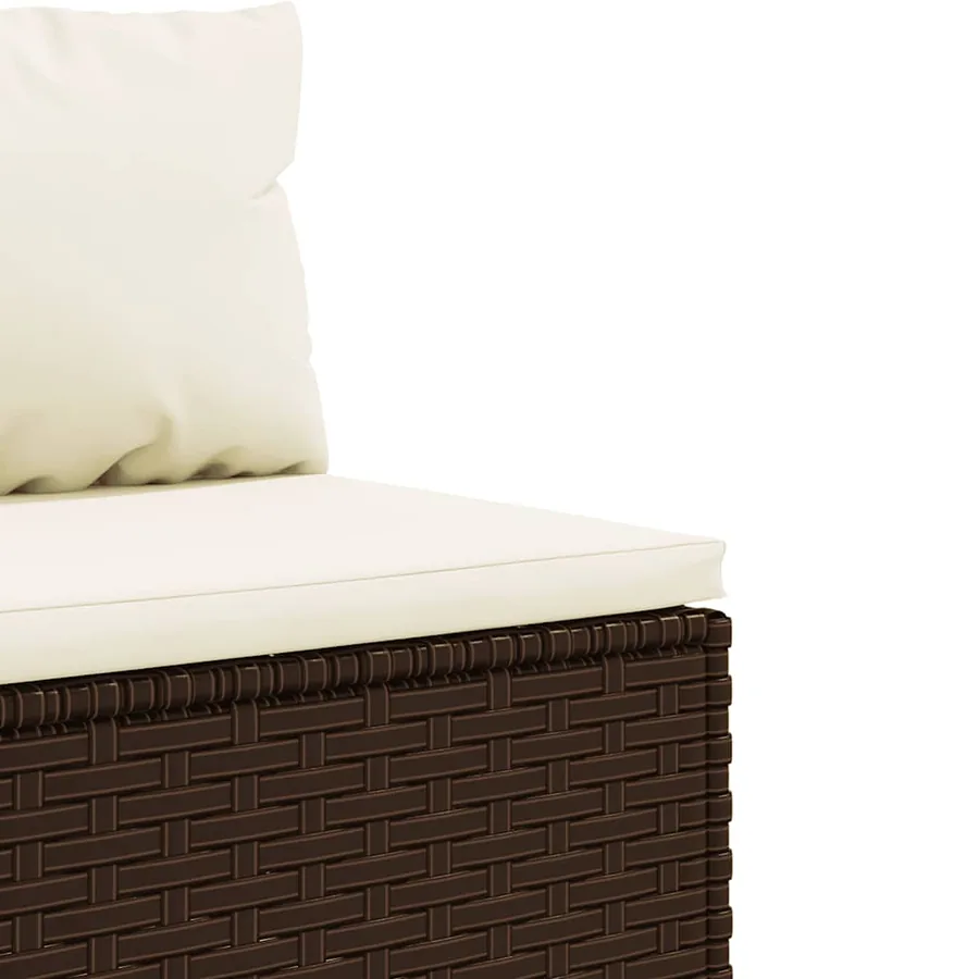 Salon de jardin avec coussins 7 pcs marron résine tressée - 6