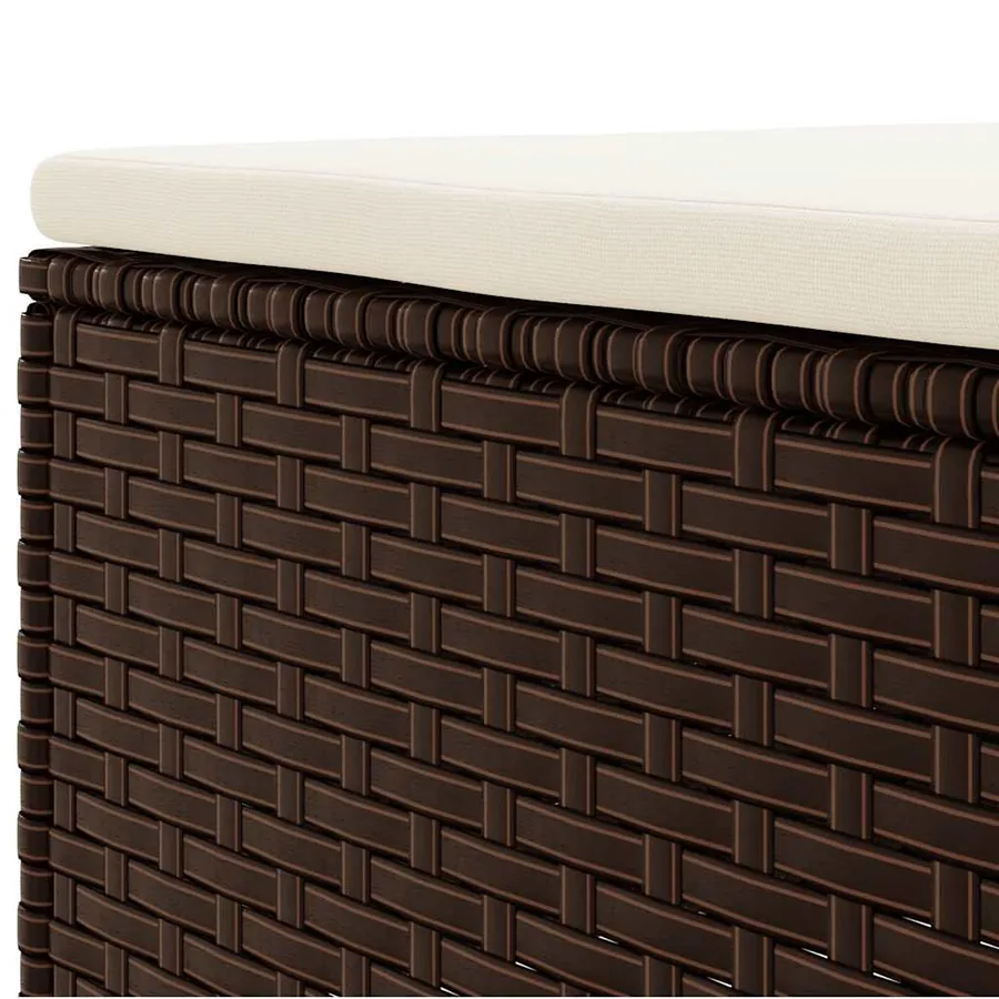 Salon de jardin avec coussins 7 pcs marron résine tressée - 8