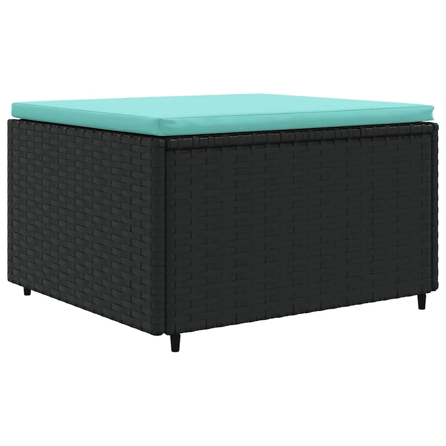 Salon de jardin 6 pcs avec coussins Noir Résine tressée - 5