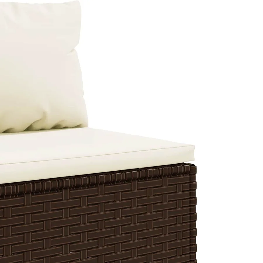 Salon de jardin avec coussins 5 pcs marron résine tressée - 7
