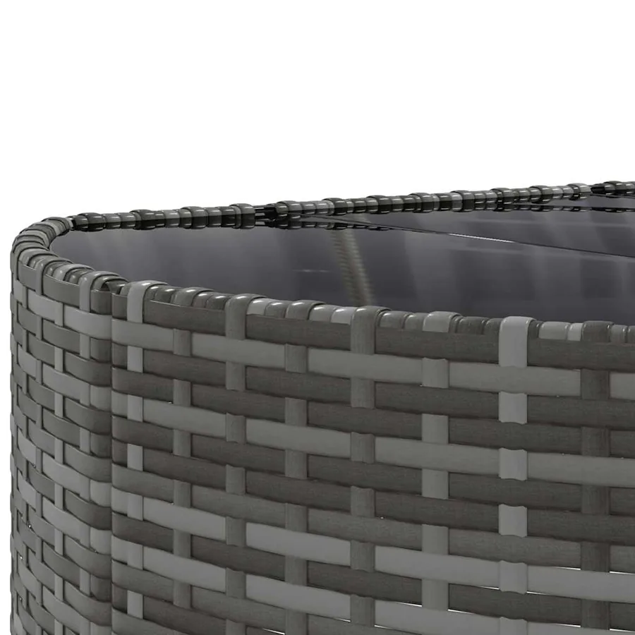 Salon de jardin avec coussins 7 pcs gris résine tressée - 9