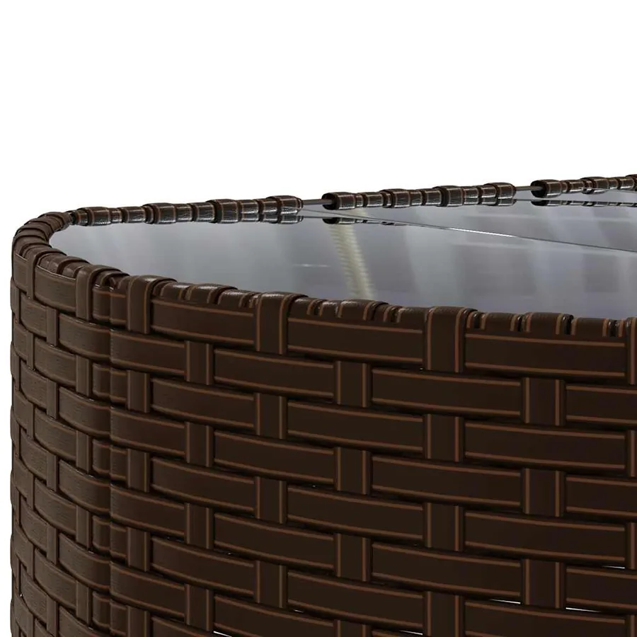 Salon de jardin 10 pcs avec coussins marron résine tressée - 9