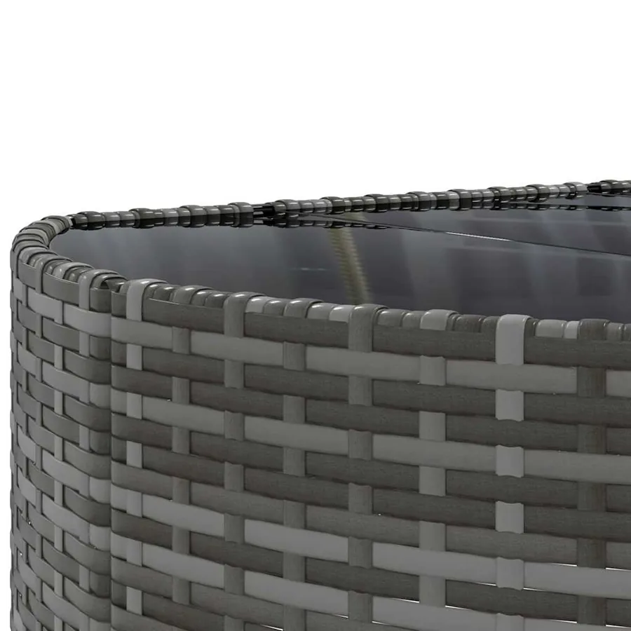 Salon de jardin 9 pcs avec coussins gris résine tressée - 8