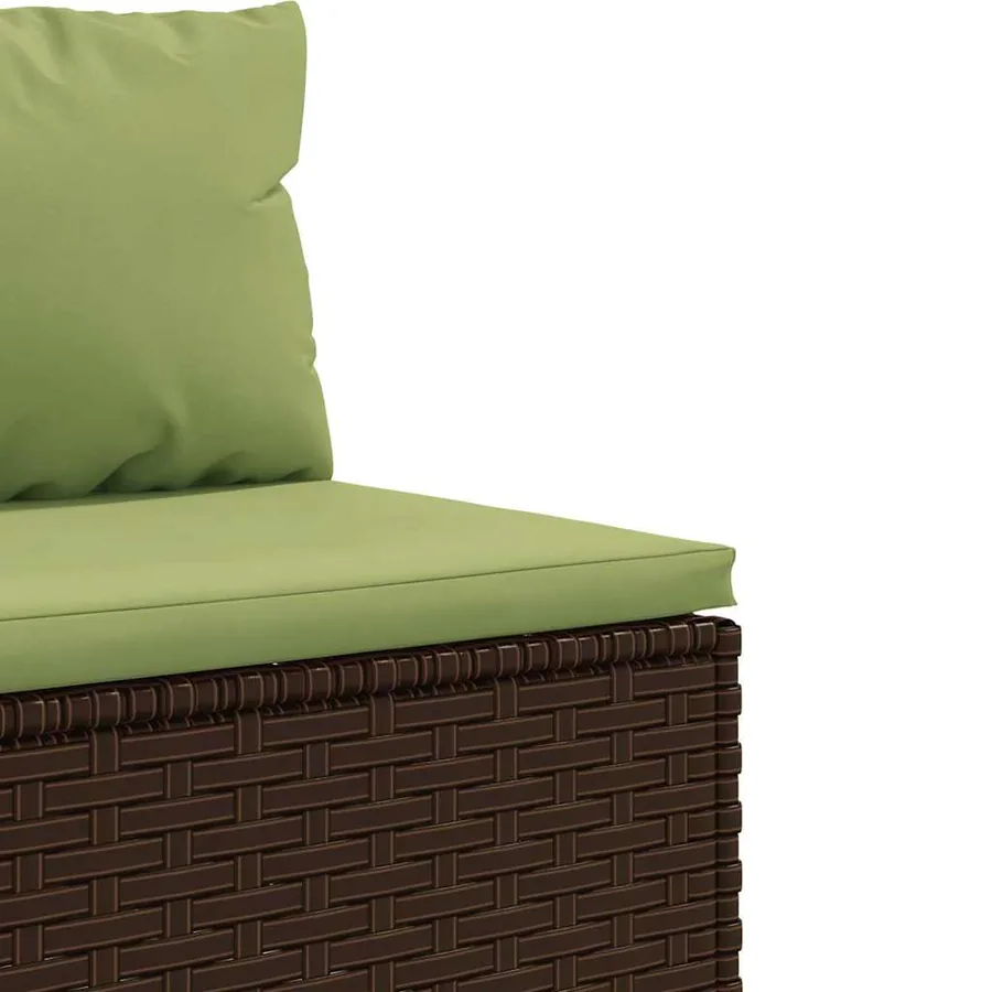 Salon de jardin avec coussins 5 pcs marron résine tressée - 7