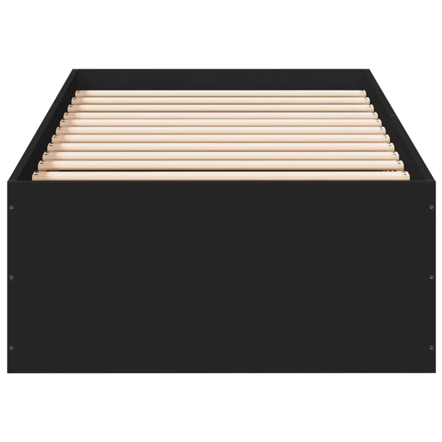Cadre de lit sans matelas noir 100x200 cm - 4
