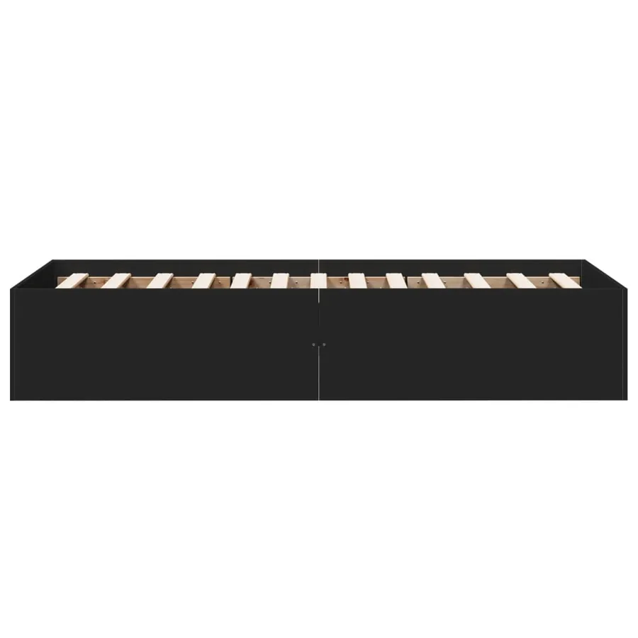 Cadre de lit sans matelas noir 100x200 cm - 5