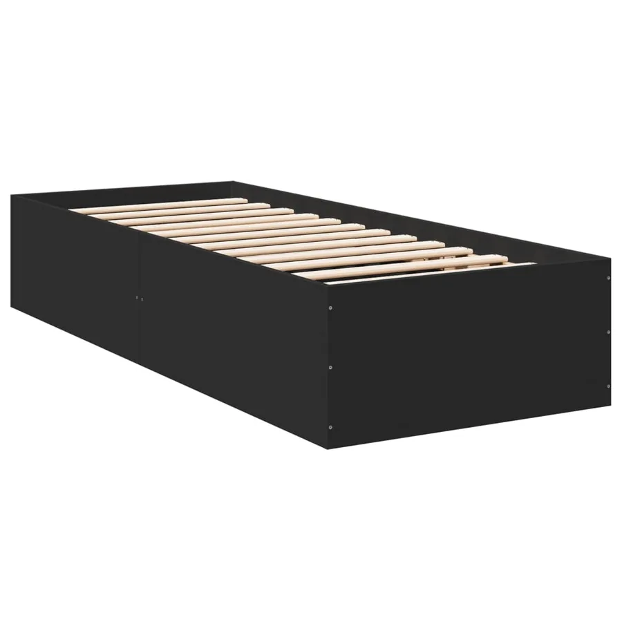 Cadre de lit sans matelas noir 100x200 cm - 6