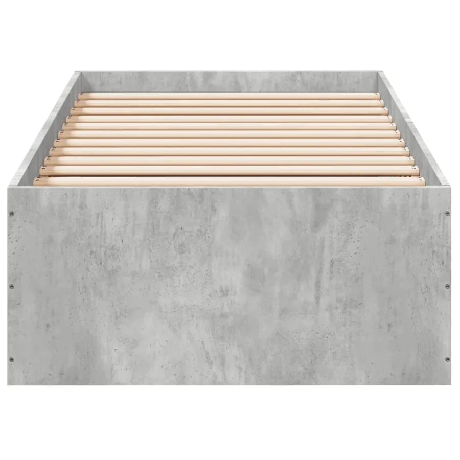 Cadre de lit sans matelas gris béton 100x200 cm - 4