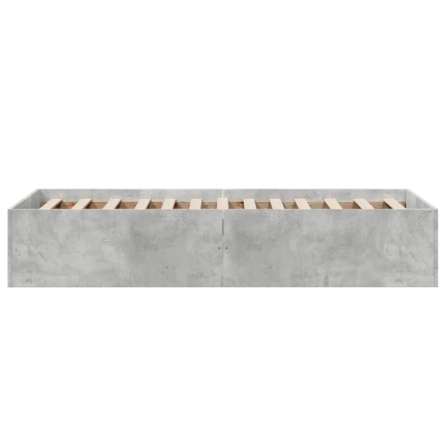 Cadre de lit sans matelas gris béton 100x200 cm - 5