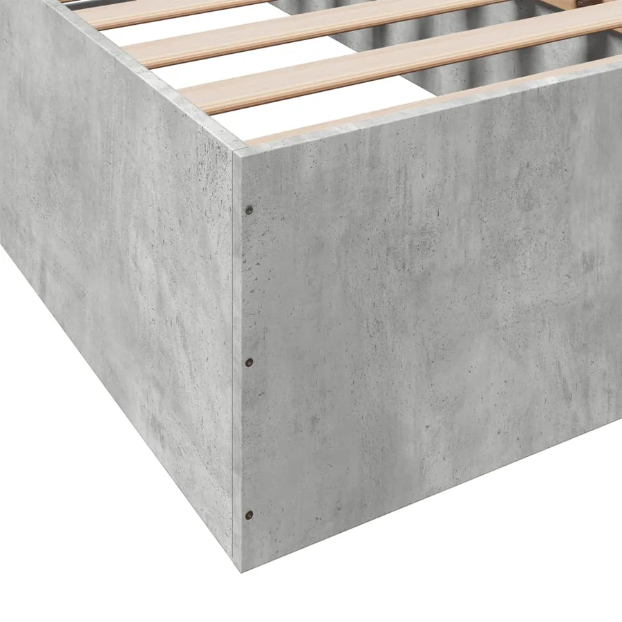 Cadre de lit sans matelas gris béton 100x200 cm - 7