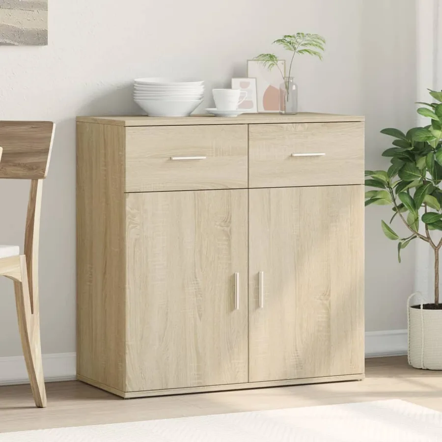Buffet chêne sonoma 79x38x80 cm bois d'ingénierie - 3