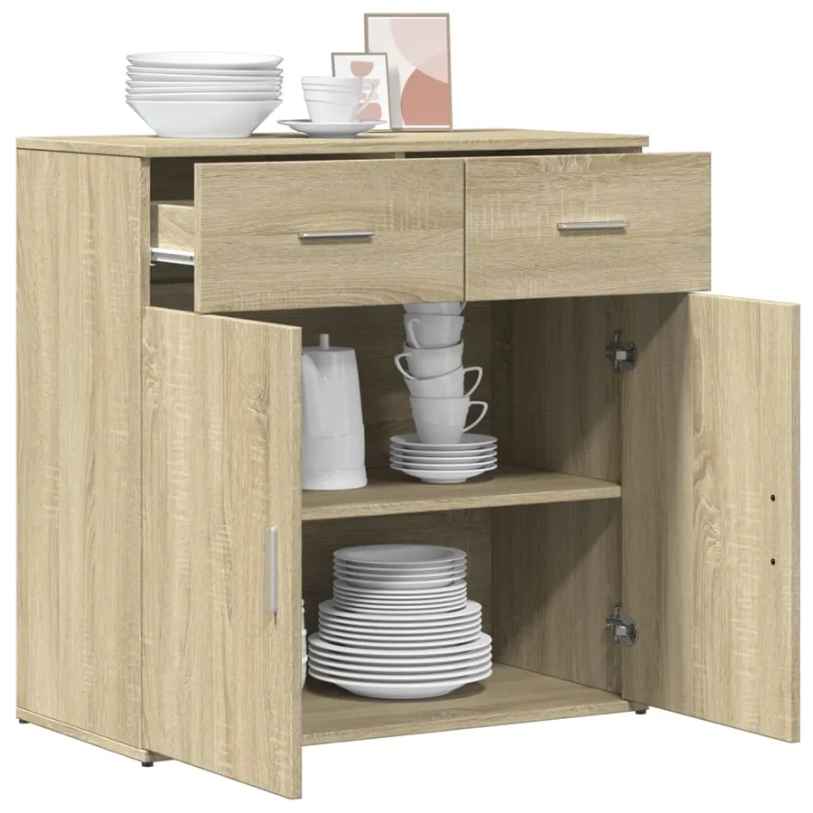 Buffet chêne sonoma 79x38x80 cm bois d'ingénierie - 4