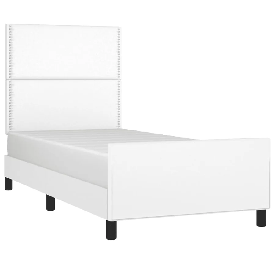 Cadre de lit sans matelas blanc 100x200 cm similicuir - 3