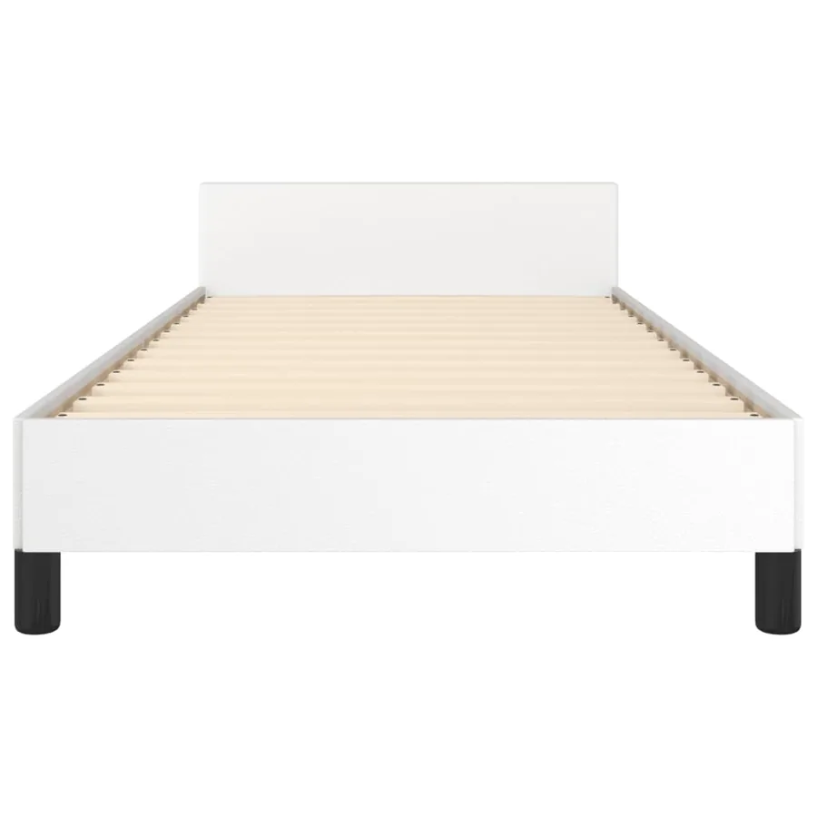 Cadre de lit sans matelas blanc 100x200 cm similicuir - 6