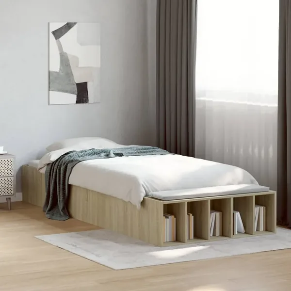 Cadre de lit sans matelas chêne sonoma 90x190 cm