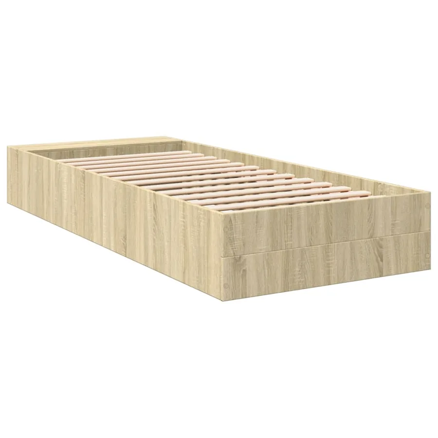 Cadre de lit sans matelas chêne sonoma 90x190 cm - 6