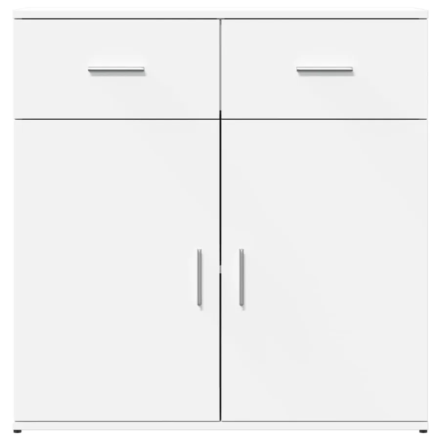 Buffet blanc 79x38x80 cm bois d’ingénierie - 5