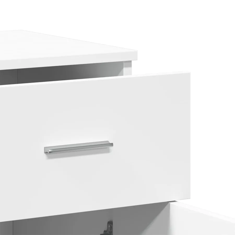 Buffet blanc 79x38x80 cm bois d’ingénierie - 8