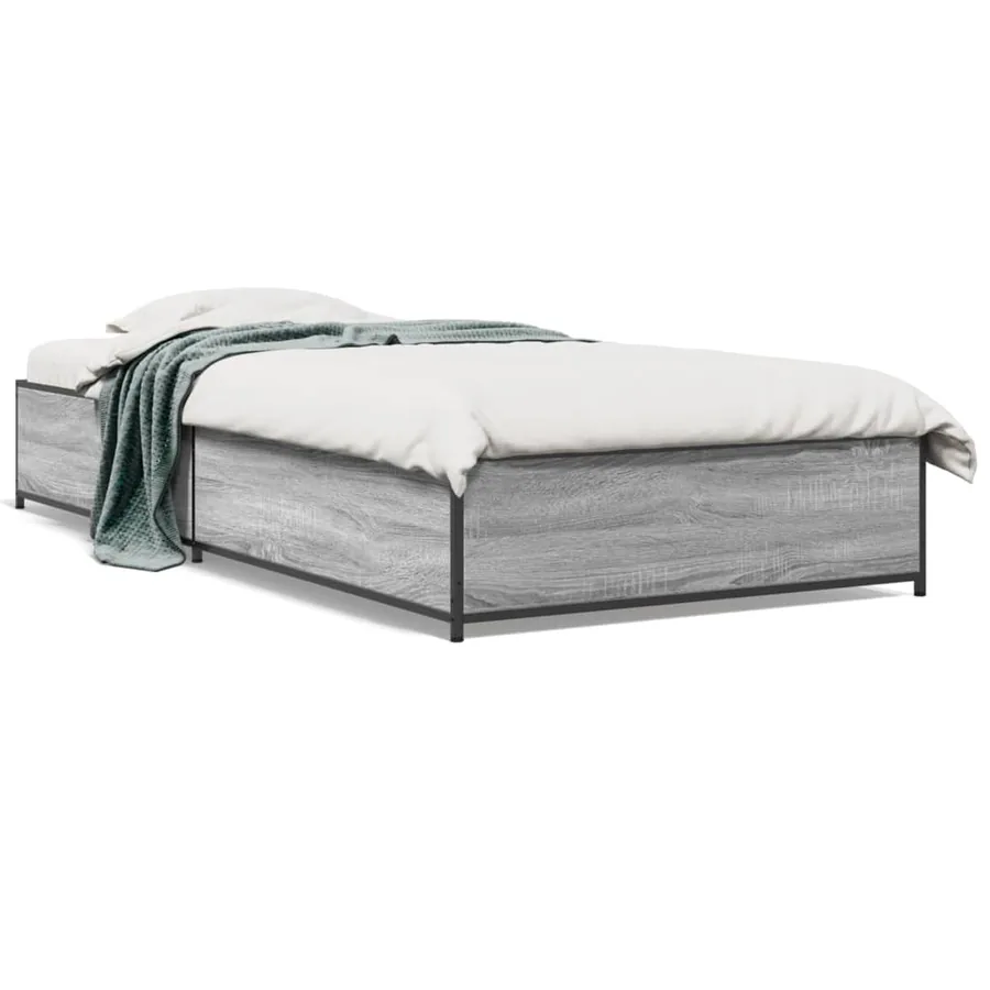 Cadre de lit sans matelas sonoma gris 90x200 cm - 2