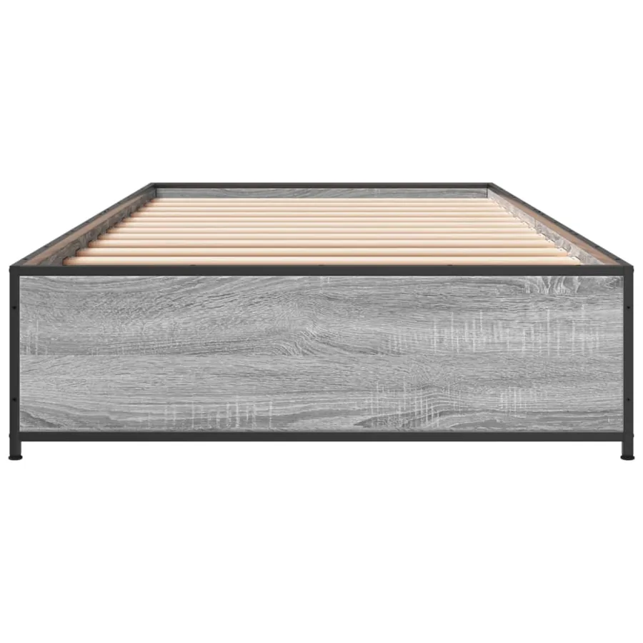 Cadre de lit sans matelas sonoma gris 90x200 cm - 4