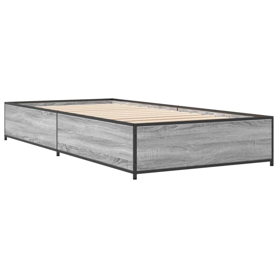 Cadre de lit sans matelas sonoma gris 90x200 cm - 6