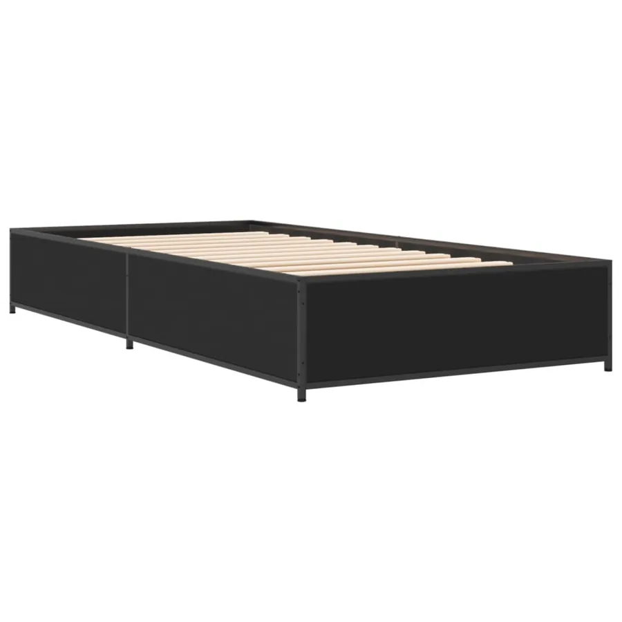 Cadre de lit sans matelas noir 90x190 cm - 3