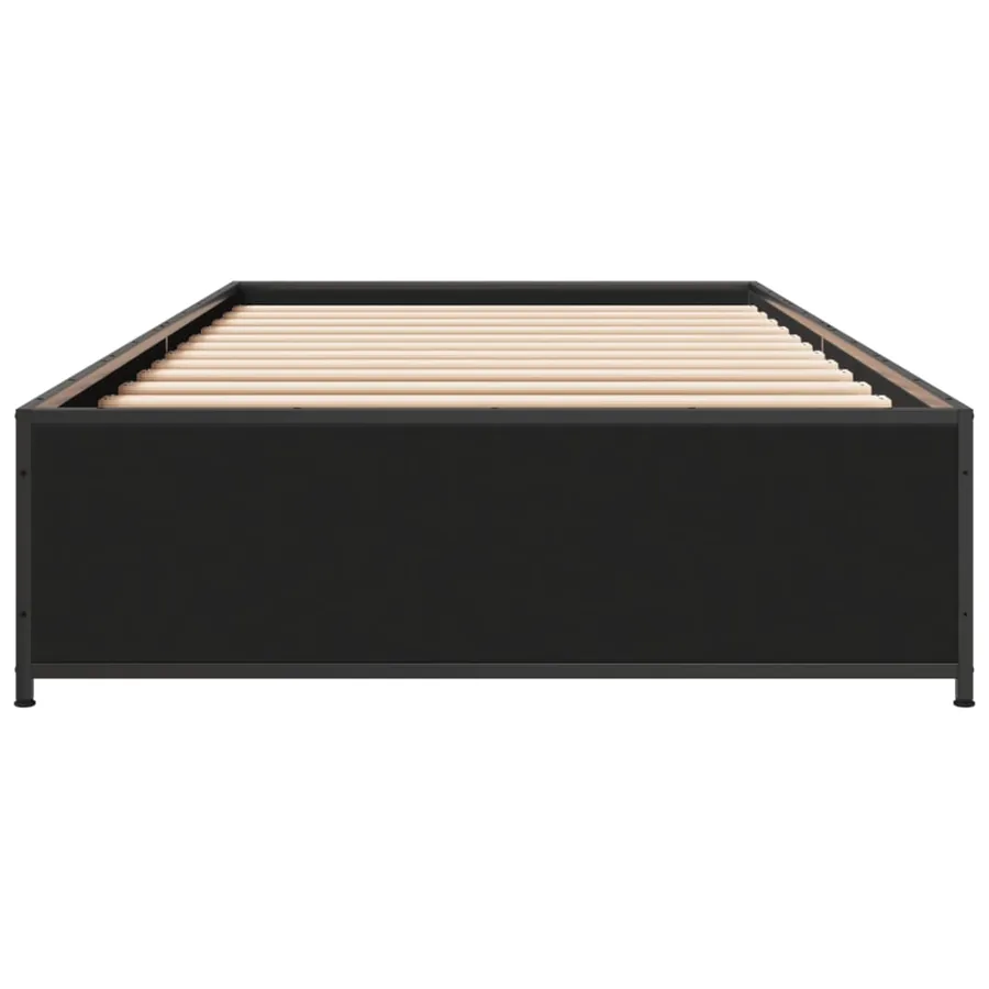 Cadre de lit sans matelas noir 90x190 cm - 4