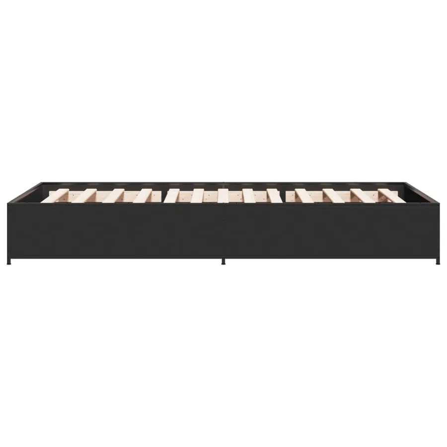 Cadre de lit sans matelas noir 90x190 cm - 5