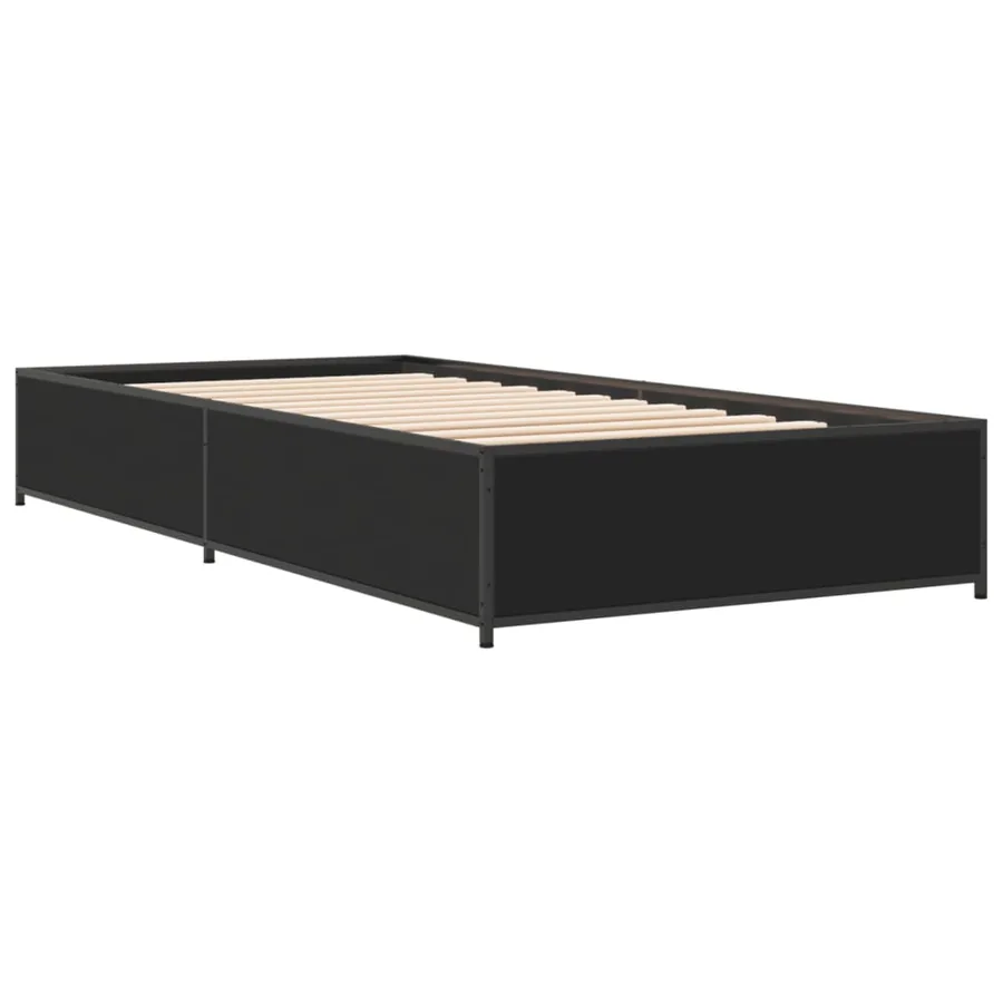 Cadre de lit sans matelas noir 90x190 cm - 6
