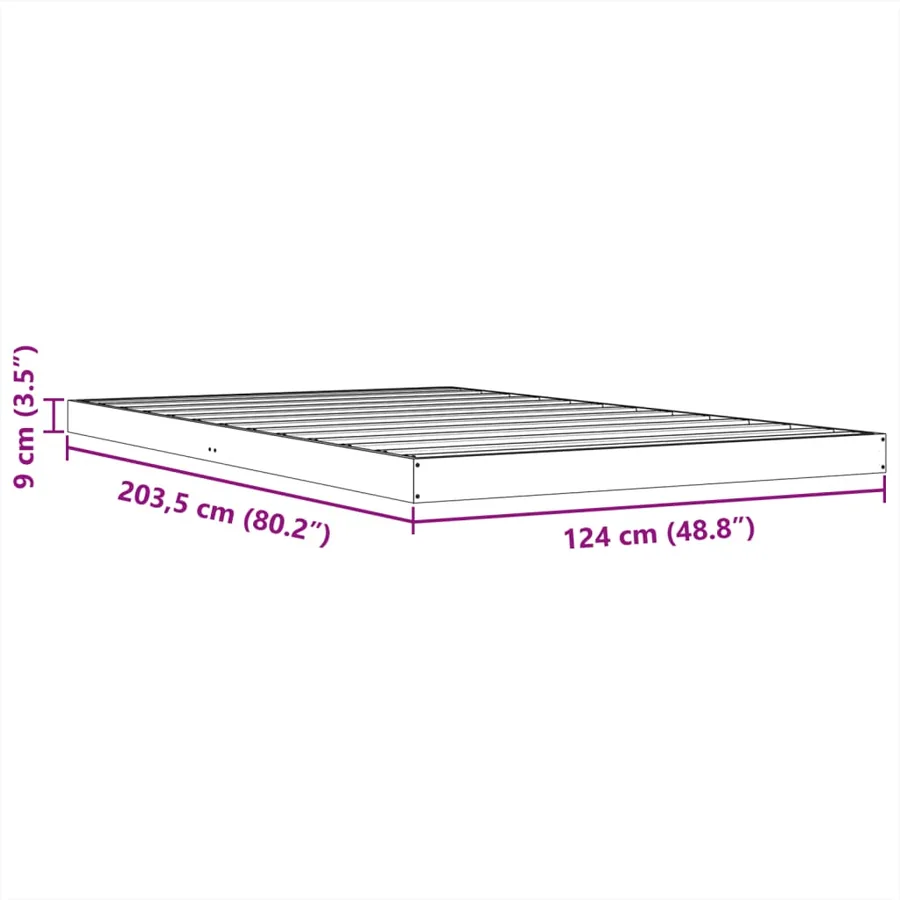 Cadre de lit sans matelas cire marron 120x200cm bois pin massif - 10