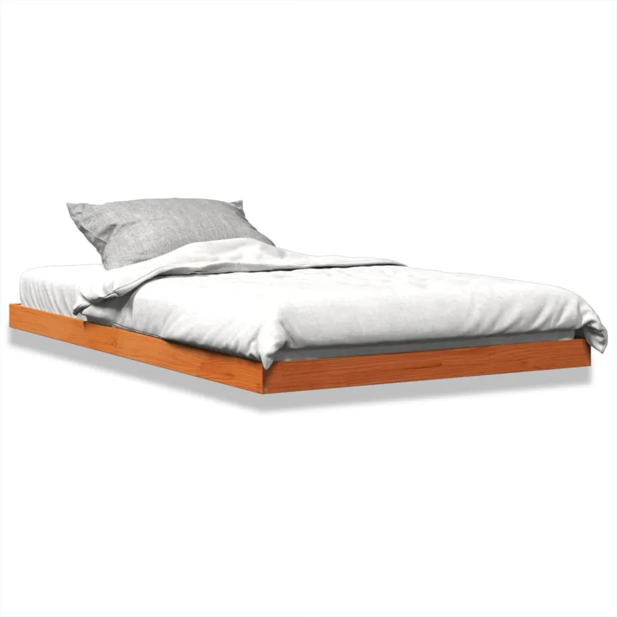 Cadre de lit sans matelas cire marron 120x200cm bois pin massif - 2